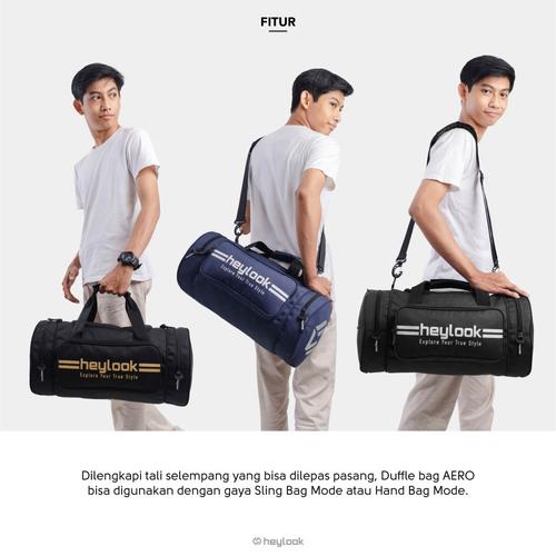 Gambar TAS TABUNG TAS GYM FITNESS FUTSAL SPORT TRAVELBAG BASKET PULKAM - BLACK WHITE dari Heylook Official Kota Tangerang Tokopedia