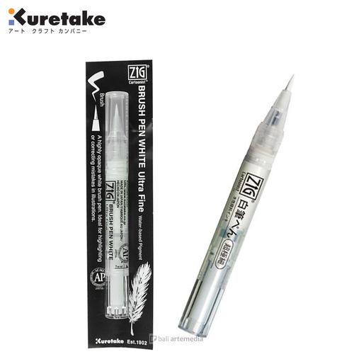 Jual Kuretake ZIG Cartoonist Brush Pen White Ultra Fine Kota