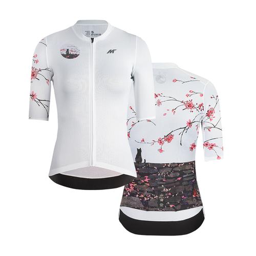Gambar Jersey Women Mysenlan Peach Blossom MCQSS016B White Short Sleeve dari FittoBike Kota Surabaya Tokopedia