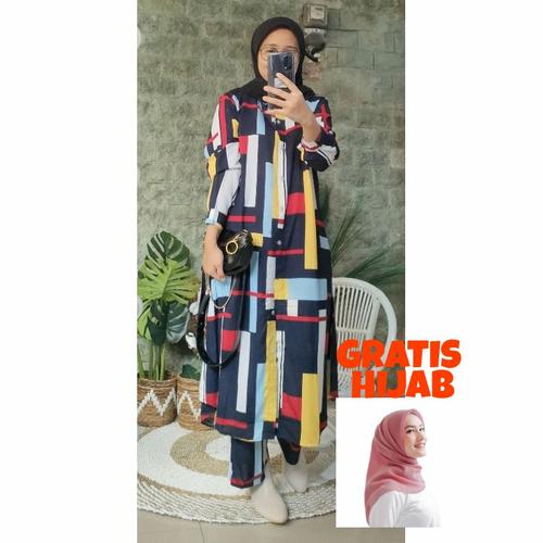 Foto Produk BAJU SETELAN CELANA WANITA MUSLIM ONE SET KEKINIAN JUMBO XL dari Yuk Belanja Sis