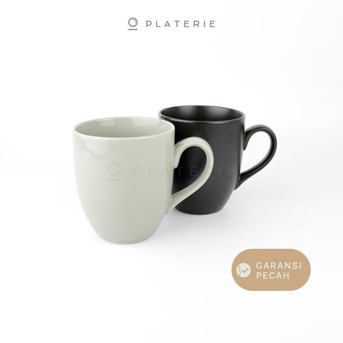 Foto Produk GELAS KERAMIK MUG 550ML BLACK MATT/LIGHT GREY - Abu-abu dari platerie