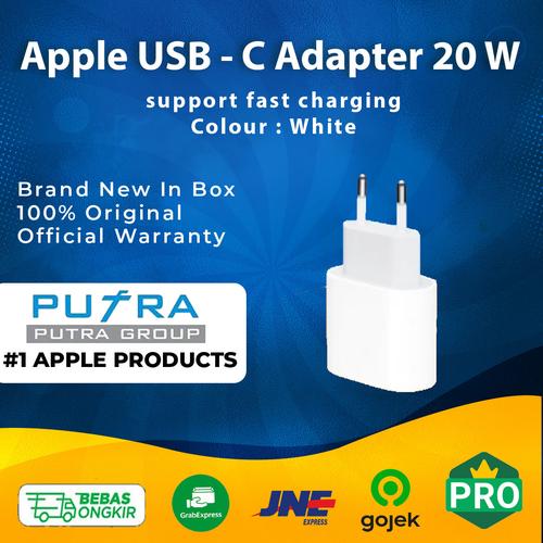 Foto Produk (ORIGINAL) Apple 20W 20 W Fast Charging USB - C Power Adapter Segel dari Putra Group
