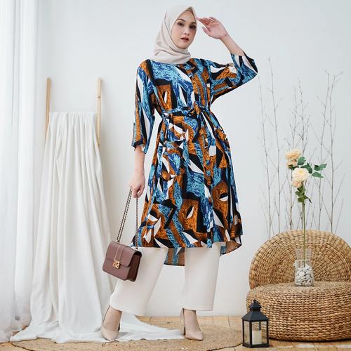 Foto Produk Shaina Dress - TUNIK RAYON MUSLIM JUMBO WANITA BUMIL BUSUI KEKINIAN - GLAMOUR dari Peony & Rose