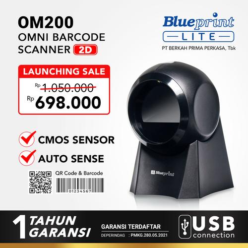 Gambar Omni Barcode Scanner OM200 BLUEPRINT 2D Auto Scan, QR code & Barcode dari Blueprint Indonesia Jakarta Utara Tokopedia