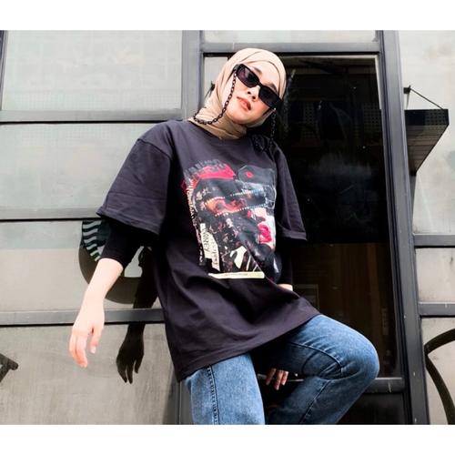 Gambar JINISO T-Shirt Black Rebel Oversize Tee | Kaos - hitam, l dari JINISO.ID Jakarta Utara Tokopedia