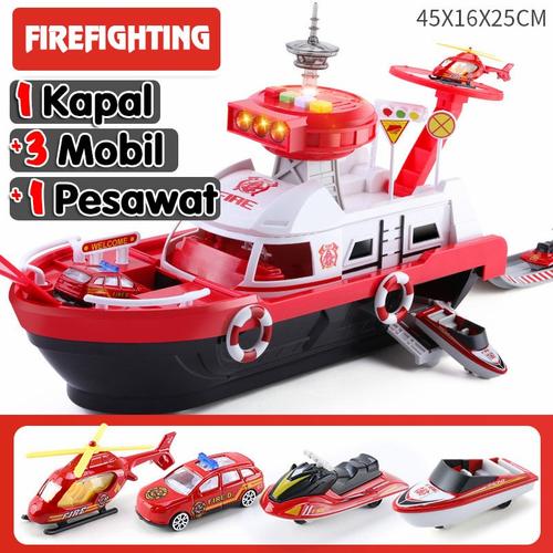 Gambar Mainan Anak Simulasi Kapal Kargo Pengangkut Mobil ~ CARGO SHIP - FireFighting dari lovely kayy Jakarta Barat Tokopedia