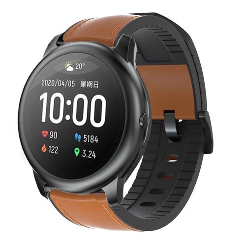 Jual STRAP TALI JAM LEATHER RUBBER BAND KULIT 22MM XIAOMI HAYLOU SOLAR LS05  - Brown - Jakarta Pusat - JktAccStore | Tokopedia