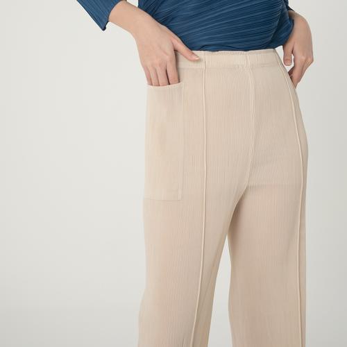 Jual Oui Paneled Pleated Pants - Beige 
