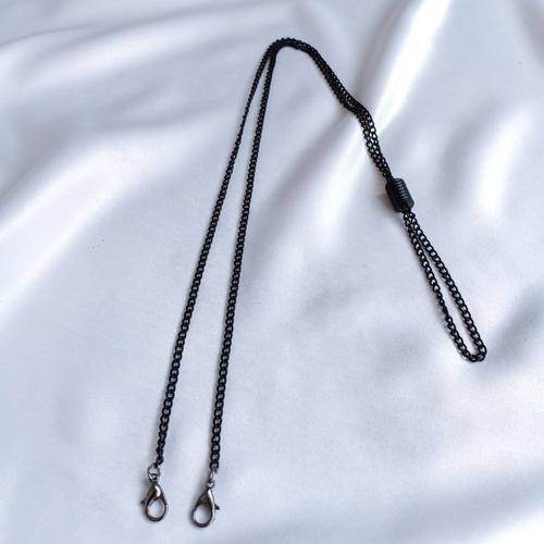 Foto Produk BLACK CHAIN MASK STRAP / TALI MASKER RANTAI HITAM / DENGAN STOPPER - Original dari HeyJune!!