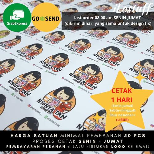 Foto Produk Cetak Sticker Logo Custom Vinyl MATTE / GLOSSY Anti Air Free Kiss Cut - 4x4 cm, Glossy dari ILOSTUFF PRINTING