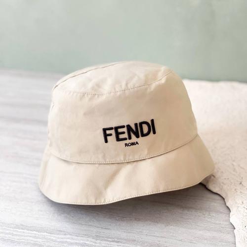 Jual Fnd ff logo bucket hat beige/brown 