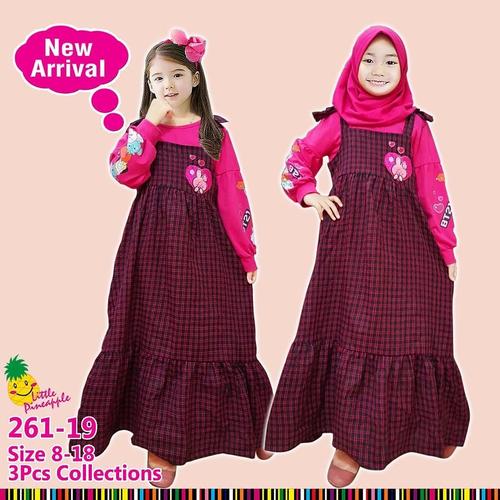 Foto Produk Little Pineapple Baju Muslim Anak Gamis Anak Junior BT21 BTS 261-19 dari ZidanZone Baby&Kids