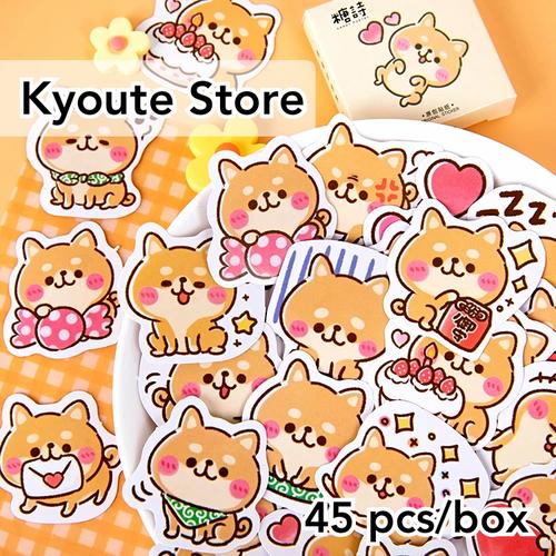 Jual 45 pcs Sticker Cute Shiba Inu Dog Scrapbook DIY Journal Planner