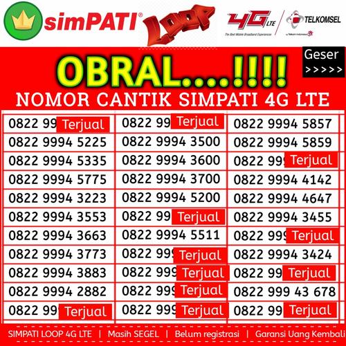 Foto Produk Perdana Nomor Cantik Simpati LOOP Murah ABAB 082 26 26 26 62 62 61 dari gurushop