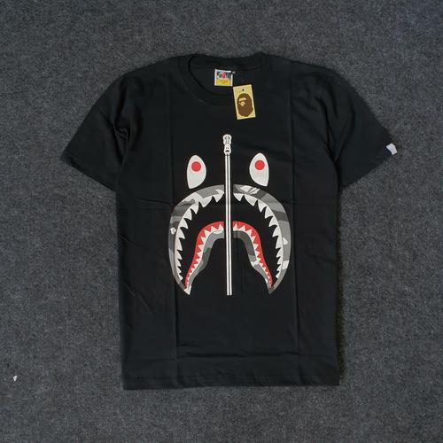 Jual kaos tshirt bape shark camo hitam 