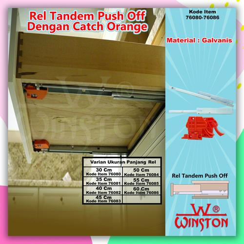 Foto Produk Rel Laci Tandem Winston 55 CM Single Extention Push To Open / 76085 dari WINSTON-OK OFFICIAL STORE