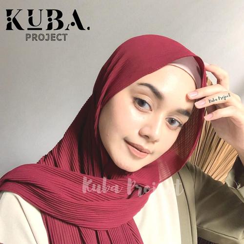 Foto Produk Pashmina Plisket Premium Hijab Pashmina Pleated Ceruty - Light Grey dari KUBA PROJECT