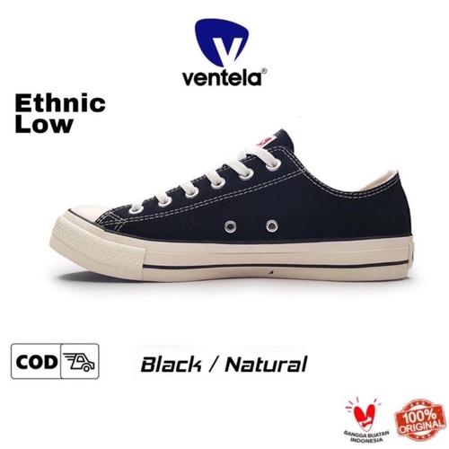 Gambar Sepatu Ventela Ethnic Low Black Natural - 37 dari Sampok Store Kab. Bandung Tokopedia