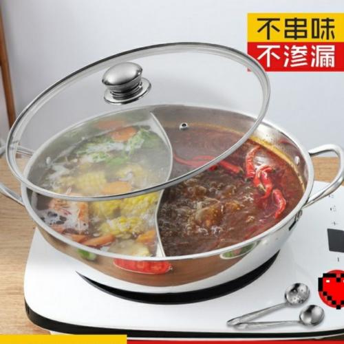 Foto Produk Panci Shabbu Shabbu 2 Sekat Stainless Stell 30Cm + Tutup Kaca dari PELANGI15 ACCESORIES