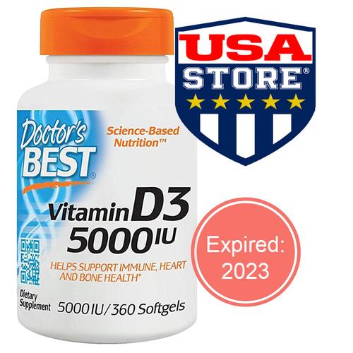 Foto Produk DOCTOR Vitamin D3 5000 IU 360 Softgels Doctor's Best D-3 5000UI - 360 sg dari USA STORE