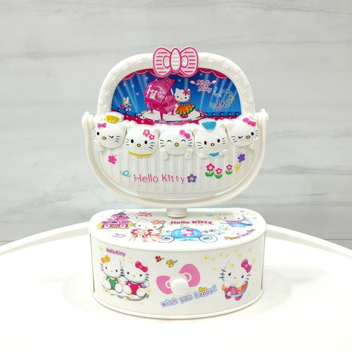 Jual Music Box Kotak Musik Putar Hello Kitty dengan Cermin Pink