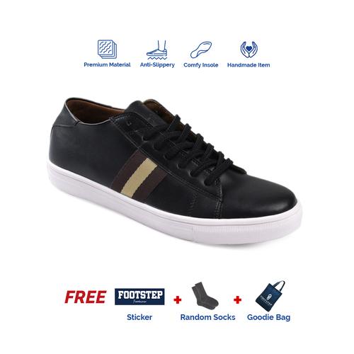 Foto Produk Sepatu Sneakers Pria Footstep Footwear - Alton Black - 39 dari Footstep Footwear