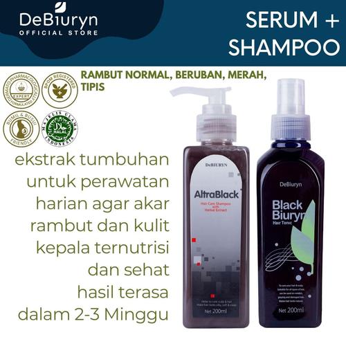 Foto Produk Altra Black Shampoo + Black Biuryn Hair Tonic | Semua Jenis Rambut dari Debiuryn Dermacosmetics