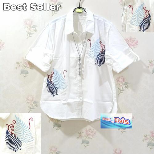 Foto Produk Kemeja / Shirt / Wanita / Cewek / Motif Bunga Putih dari Darren Elvis