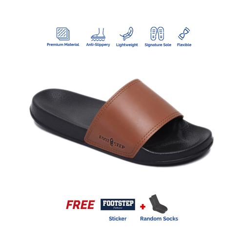 Foto Produk Sandal Slide Pria Footstep Footwear - Porto Brown - Cokelat, 40 dari Footstep Footwear