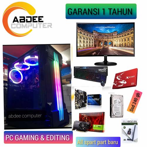 Foto Produk PC GAMING CORE I7 RAM 16 GB SSD 240 GB WITH LED 24 IN SAMSUNG CURVED dari riuu computer