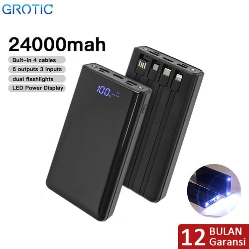 Gambar GROTIC Powerbank 24000mAh 6 Output 3 Input 2.1A Power Bank GY60 - Hitam dari APRoo Kab. Tangerang Tokopedia