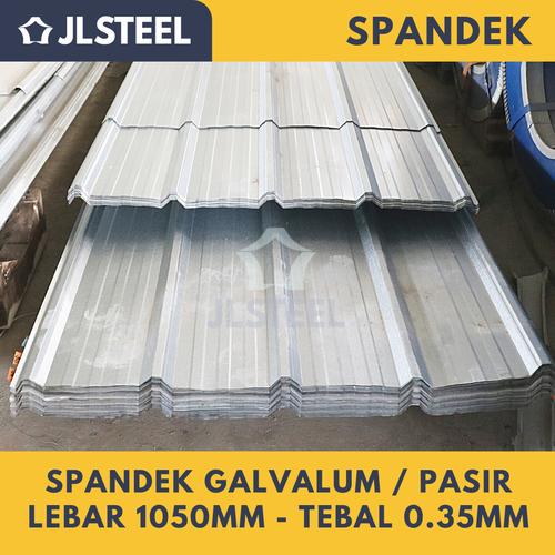 Foto Produk ATAP SPANDEK / SPANDEK PASIR tebal 0.35mm lebar efektif 1050mm FULL - GALVALUM Polos dari JL Steel