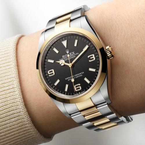 Jual jam tangan rolex Explorer two tone 