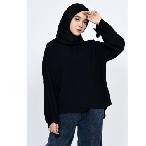 Foto Produk Atasan Wanita Blouse fit XL ZAHRA SIGNATURE Blouse Rayon Cotton Rita - BLACK, M dari Zahra Signature