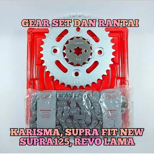 Jual GEAR SET RANTAI KTL MOTOR HONDA SUPRA FIT NEW 125 KARISMA REVO