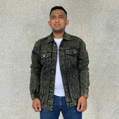 dark green denim jacket men