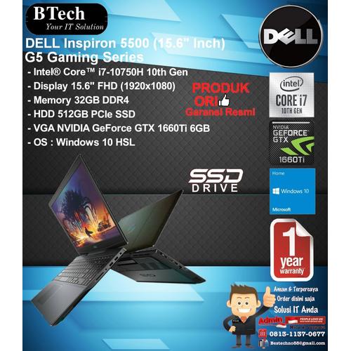 Jual DELL Inspiron G5 5500 Core i7-10750H/32GB/512GB SSD/VGA 6GB