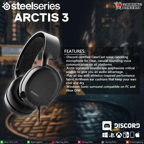 Terjual Steelseries Arctis 3 (Black/White) 7.1 Surround - Gaming Headset |  KASKUS