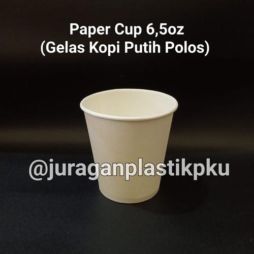 Jual Paper Cup 6,5 oz / Gelas Kertas Kopi / Jasuke | Putih Polos 6 oz ...