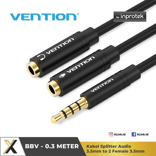 Gambar Vention Kabel Splitter Audio 3.5mm Male to Audio Mic Female - BBV dari XLink Surabaya Kota Surabaya Tokopedia