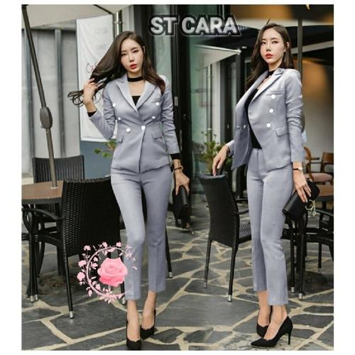 MURAH SET BLAZER CARA BAHAN SCUBA FIT 