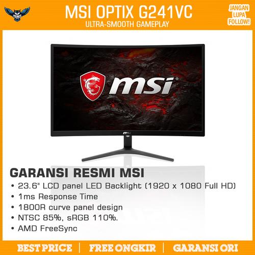 Gambar MSI Optix G241VC Curved Gaming Monitor - 1920 x 1080 75Hz dari YOUNGS COMPUTER Kab. Sleman Tokopedia