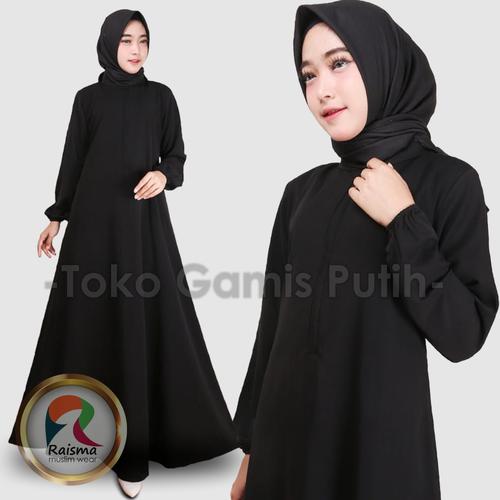 Foto Produk gamis hitam jetblac polos - S dari gamis putih