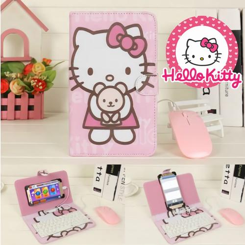 Foto Produk Micro USB Type C Android OTG Mouse Mobile Phone Holster Keyboard cover - hello kitty, type c dari Koreanholicshop
