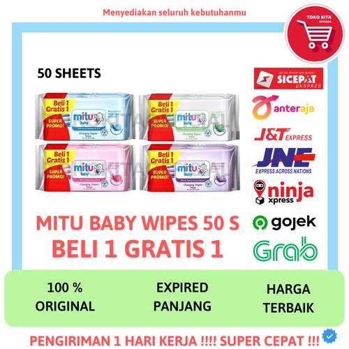 Foto Produk MITU BABY WIPES TISSUE TISU BASAH BAYI MITU 50 SHEETS 50S 50 S LEMBAR - RANDOM dari TOKOKITAOFFICIAL