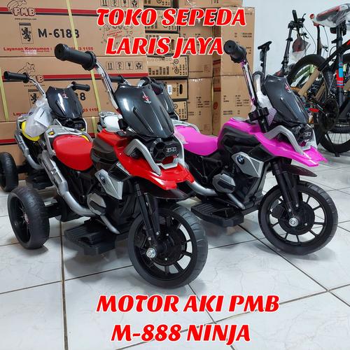 Gambar MOTOR AKI ANAK PMB M888 M-888 AKI MOTORAN AKI NINJA RODA TIGA - pink dari TOKO SEPEDA LARIS JAYA. Kab. Bekasi Tokopedia