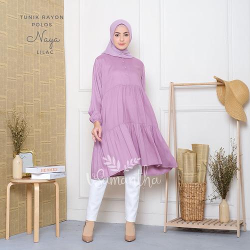Foto Produk Tunik Muslim Polos Naya - Lilac dari Beli Mukena