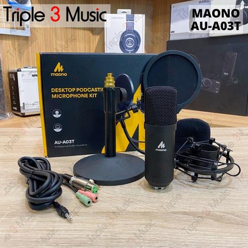 Foto Produk MAONO AU-A03T Podcast Microphone Kit 3.5mm Condenser Studio dari triple3music