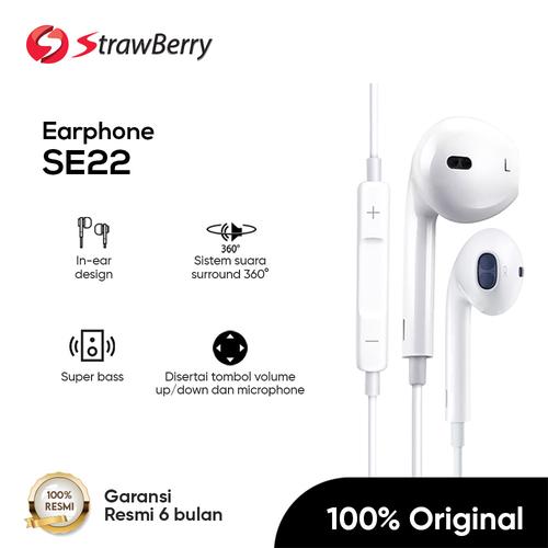 Foto Produk Strawberry Earphone SE22 / Handsfree 3.5mm Audio Jack dari Strawberry Official