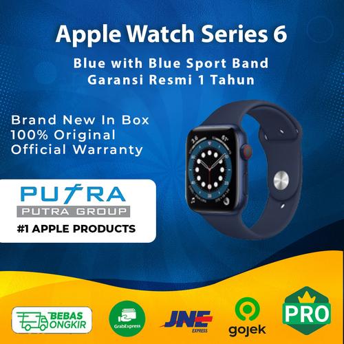 Jual (RESMI) Apple Watch Series 6 44mm 40mm Blue with Blue Sport Band 40 44  - Garansi Inter, 40mm - Jakarta Pusat - Putra Group | Tokopedia
